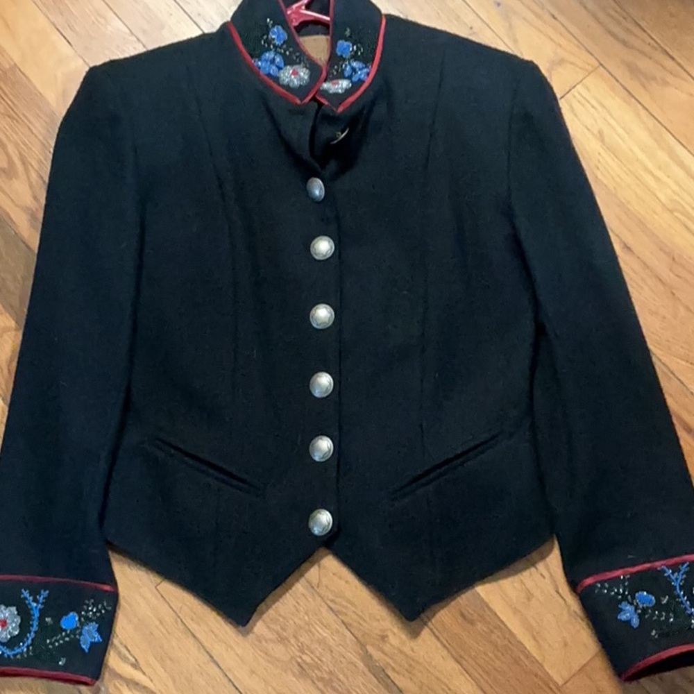 Double D Ranch Wear Western Beaded Conco Coat  Floral Embroidery Size S